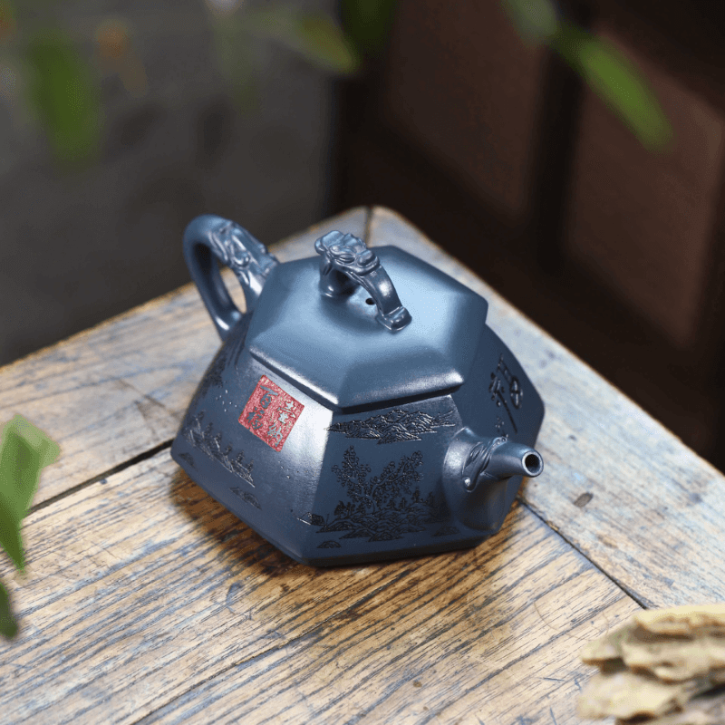 Full Handmade Yixing Zisha Teapot [Huna Baifu] 1 Pot 5 Cups Set (Tian Qing Ni - 320ml) - YIQIN TEA HOUSE | yiqinteahouse.com | >300ml, autopostr_instagram_69921, full handmade zisha teapot, new arrival, teapot, teaware, teaware set