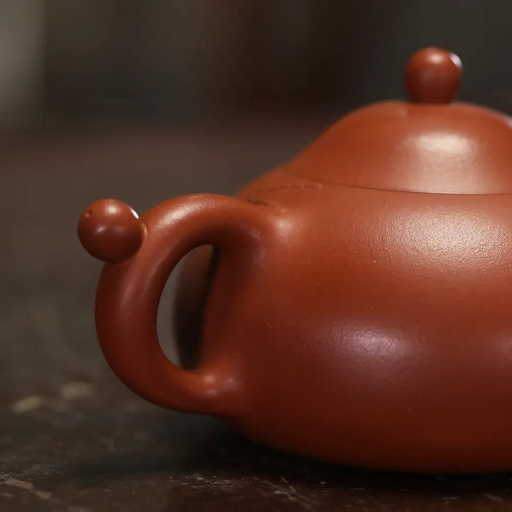 Full Handmade Yixing Zisha Teapot [Jade Cicada Pot] (Zhu Ni - 330ml) - YIQIN TEA HOUSE | yiqinteahouse.com | >300ml, full handmade zisha teapot, new arrival, plain smooth, teapot, teaware