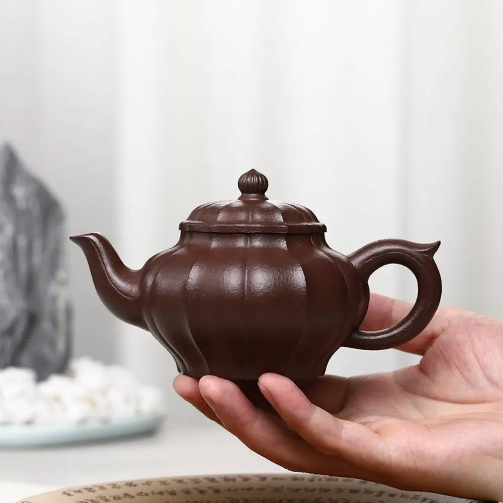 Full Handmade Yixing Zisha Teapot [Jin Nang Xiao Ying Pot] (Zi Ni - 230ml) - YIQIN TEA HOUSE | yiqinteahouse.com | 200-300ml, autopostr_instagram_69921, full handmade zisha teapot, new arrival, plain smooth, teapot, teaware