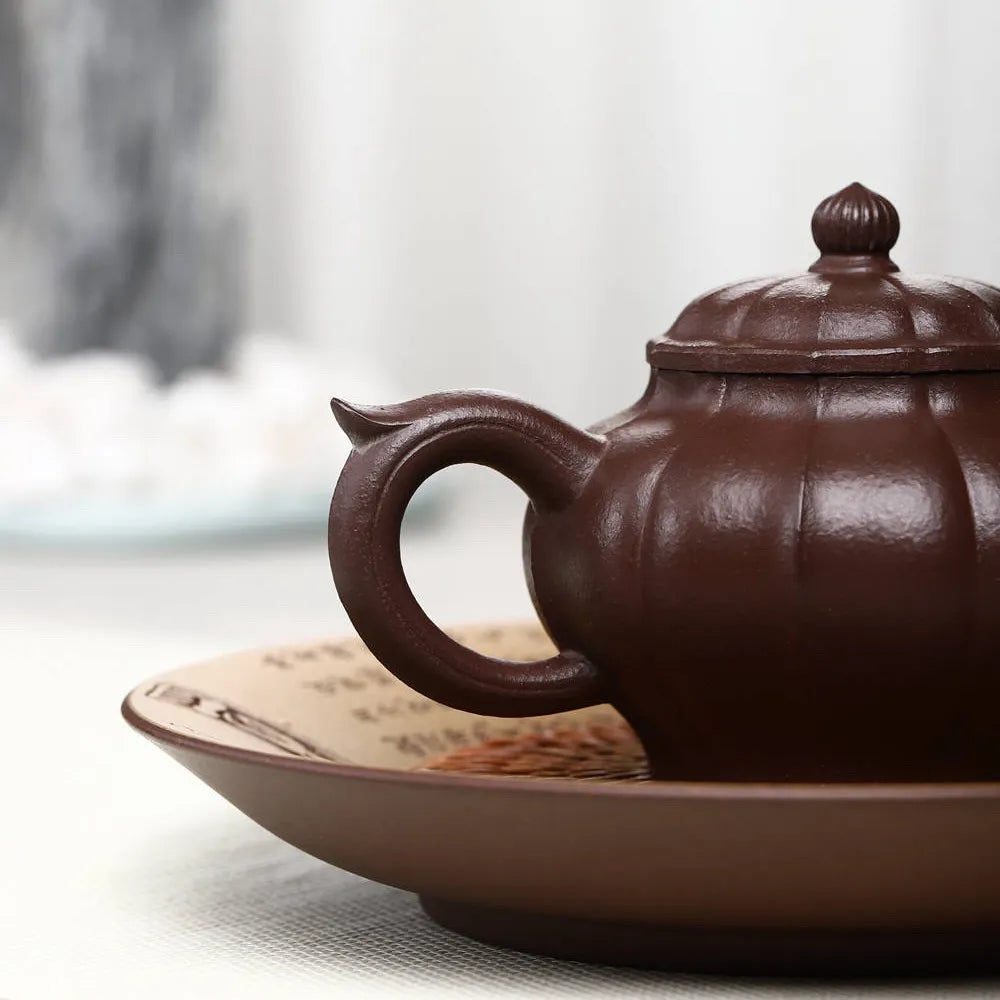 Full Handmade Yixing Zisha Teapot [Jin Nang Xiao Ying Pot] (Zi Ni - 230ml) - YIQIN TEA HOUSE | yiqinteahouse.com | 200-300ml, autopostr_instagram_69921, full handmade zisha teapot, new arrival, plain smooth, teapot, teaware