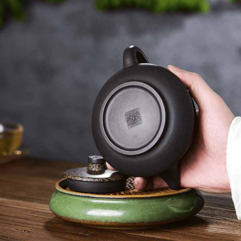 Full Handmade Yixing Zisha Teapot [Jin Qian Bao] (Hei Jiao Ni - 340ml) - YIQIN TEA HOUSE | yiqinteahouse.com | >300ml, autopostr_instagram_69921, full handmade zisha teapot, new arrival, teapot, teaware