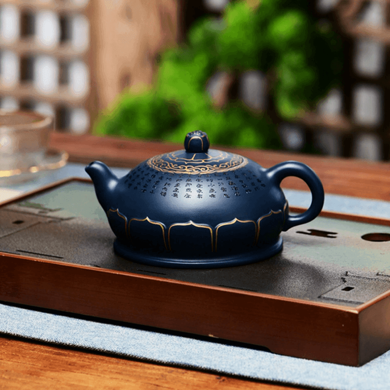 Full Handmade Yixing Zisha Teapot [Jixiang Jinlian] (Tian Qing Ni - 350ml) - YIQIN TEA HOUSE | yiqinteahouse.com | >300ml, autopostr_instagram_69921, full handmade zisha teapot, teapot, teaware