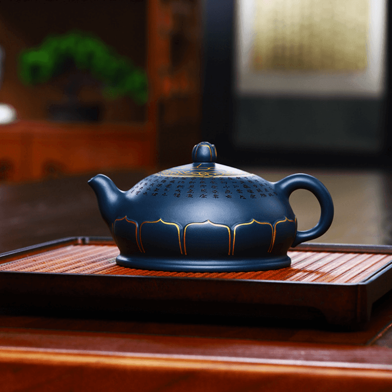 Full Handmade Yixing Zisha Teapot [Jixiang Jinlian] (Tian Qing Ni - 350ml) - YIQIN TEA HOUSE | yiqinteahouse.com | >300ml, autopostr_instagram_69921, full handmade zisha teapot, teapot, teaware