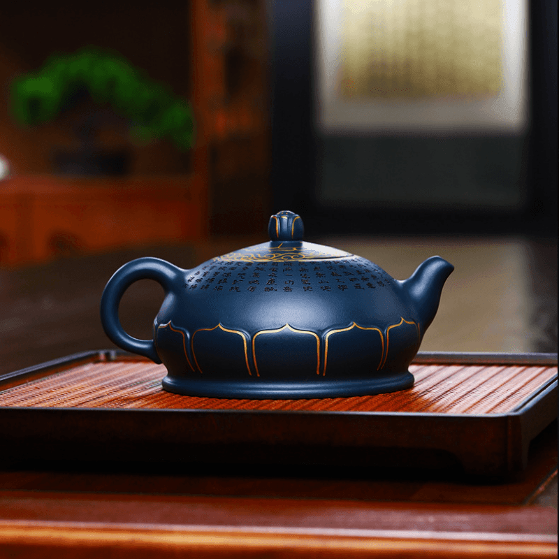 Full Handmade Yixing Zisha Teapot [Jixiang Jinlian] (Tian Qing Ni - 350ml) - YIQIN TEA HOUSE | yiqinteahouse.com | >300ml, autopostr_instagram_69921, full handmade zisha teapot, teapot, teaware