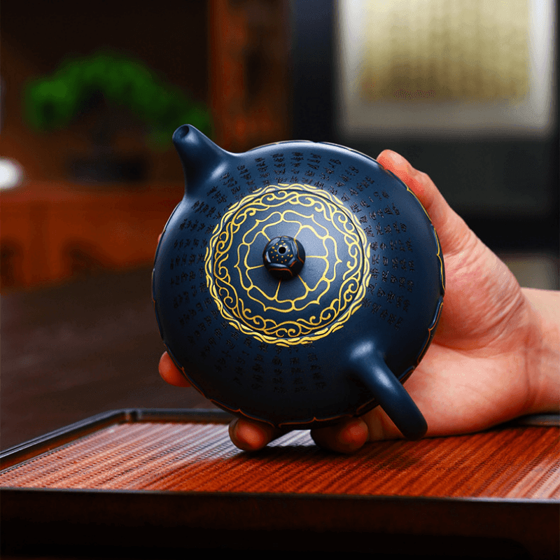 Full Handmade Yixing Zisha Teapot [Jixiang Jinlian] (Tian Qing Ni - 350ml) - YIQIN TEA HOUSE | yiqinteahouse.com | >300ml, autopostr_instagram_69921, full handmade zisha teapot, teapot, teaware