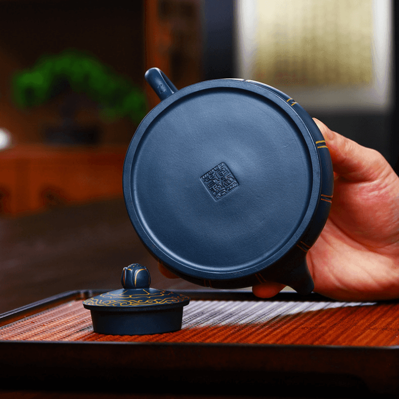 Full Handmade Yixing Zisha Teapot [Jixiang Jinlian] (Tian Qing Ni - 350ml) - YIQIN TEA HOUSE | yiqinteahouse.com | >300ml, autopostr_instagram_69921, full handmade zisha teapot, teapot, teaware