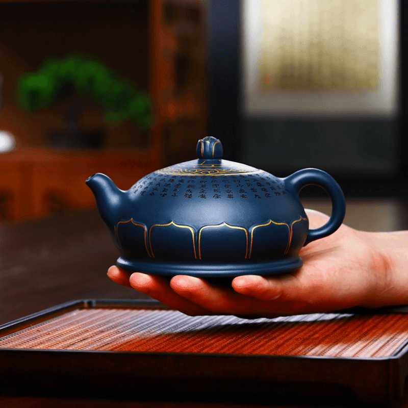 Full Handmade Yixing Zisha Teapot [Jixiang Jinlian] (Tian Qing Ni - 350ml) - YIQIN TEA HOUSE | yiqinteahouse.com | >300ml, autopostr_instagram_69921, full handmade zisha teapot, teapot, teaware