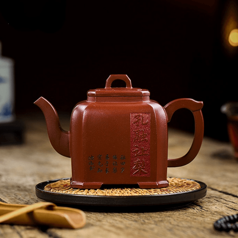 Full Handmade Yixing Zisha Teapot [Kong Rong Rang Li 孔融让梨] (Di Cao Qing - 550ml) - YIQIN TEA HOUSE | yiqinteahouse.com | >300ml, full handmade zisha teapot, new arrival, teapot, teaware