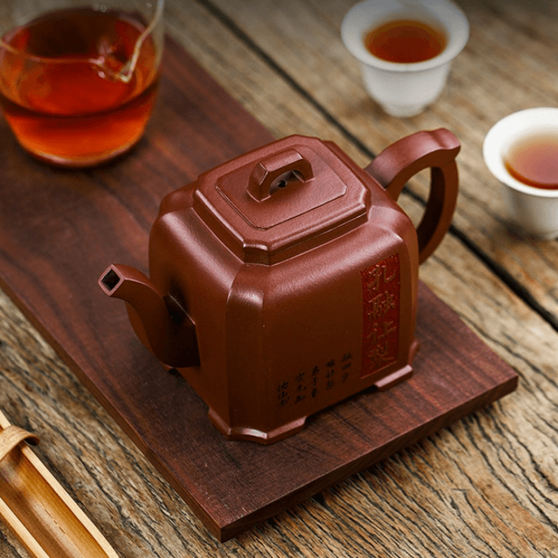 Full Handmade Yixing Zisha Teapot [Kong Rong Rang Li 孔融让梨] (Di Cao Qing - 550ml) - YIQIN TEA HOUSE | yiqinteahouse.com | >300ml, full handmade zisha teapot, new arrival, teapot, teaware