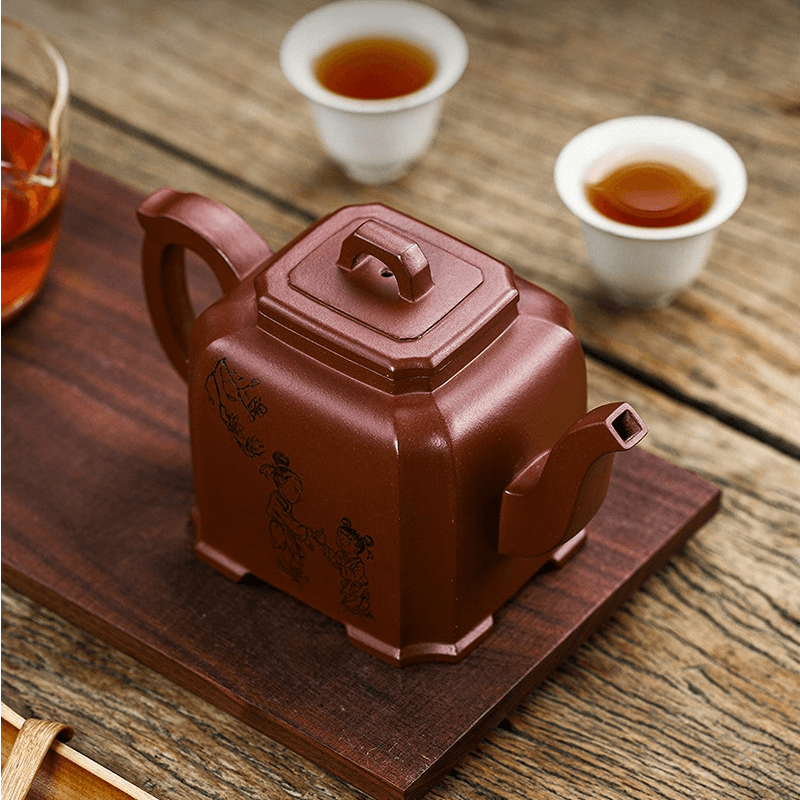 Full Handmade Yixing Zisha Teapot [Kong Rong Rang Li 孔融让梨] (Di Cao Qing - 550ml) - YIQIN TEA HOUSE | yiqinteahouse.com | >300ml, full handmade zisha teapot, new arrival, teapot, teaware