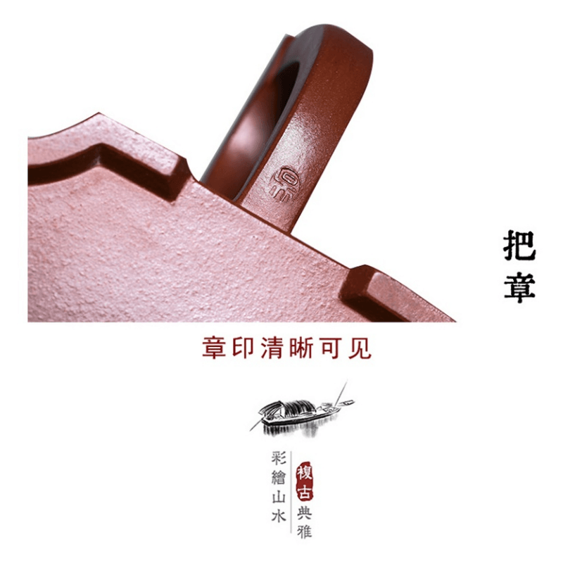 Full Handmade Yixing Zisha Teapot [Kong Rong Rang Li 孔融让梨] (Di Cao Qing - 550ml) - YIQIN TEA HOUSE | yiqinteahouse.com | >300ml, full handmade zisha teapot, new arrival, teapot, teaware