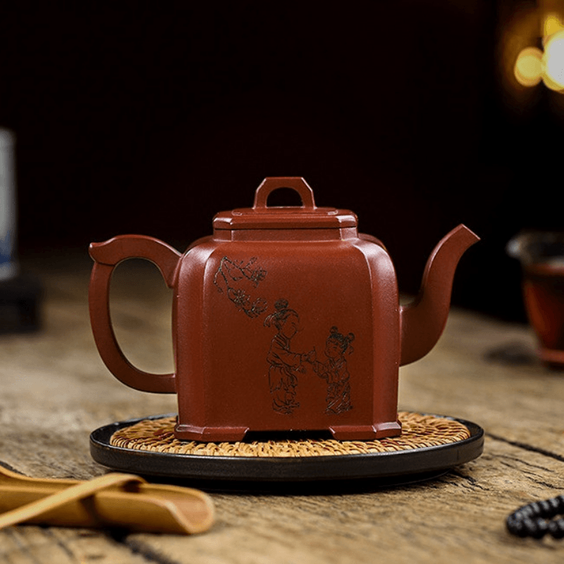 Full Handmade Yixing Zisha Teapot [Kong Rong Rang Li 孔融让梨] (Di Cao Qing - 550ml) - YIQIN TEA HOUSE | yiqinteahouse.com | >300ml, full handmade zisha teapot, new arrival, teapot, teaware