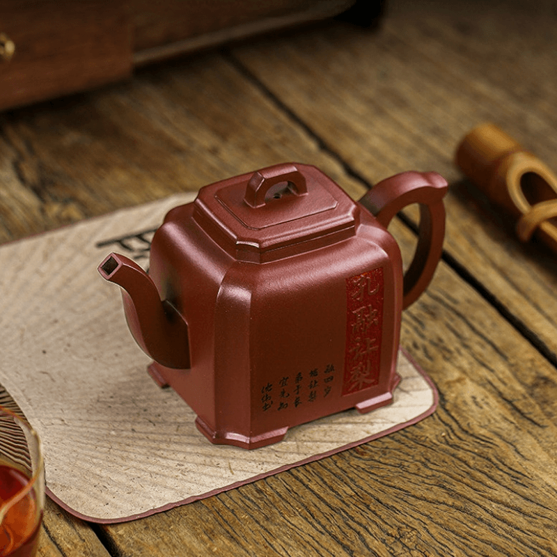 Full Handmade Yixing Zisha Teapot [Kong Rong Rang Li 孔融让梨] (Di Cao Qing - 550ml) - YIQIN TEA HOUSE | yiqinteahouse.com | >300ml, full handmade zisha teapot, new arrival, teapot, teaware