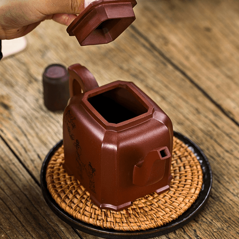 Full Handmade Yixing Zisha Teapot [Kong Rong Rang Li 孔融让梨] (Di Cao Qing - 550ml) - YIQIN TEA HOUSE | yiqinteahouse.com | >300ml, full handmade zisha teapot, new arrival, teapot, teaware