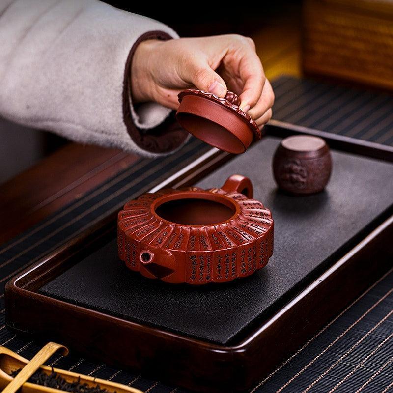 Full Handmade Yixing Zisha Teapot [Lanting Zhoupan] (Long Xue Sha - 320ml) - YIQIN TEA HOUSE | yiqinteahouse.com | >300ml, full handmade zisha teapot, new arrival, teapot, teaware