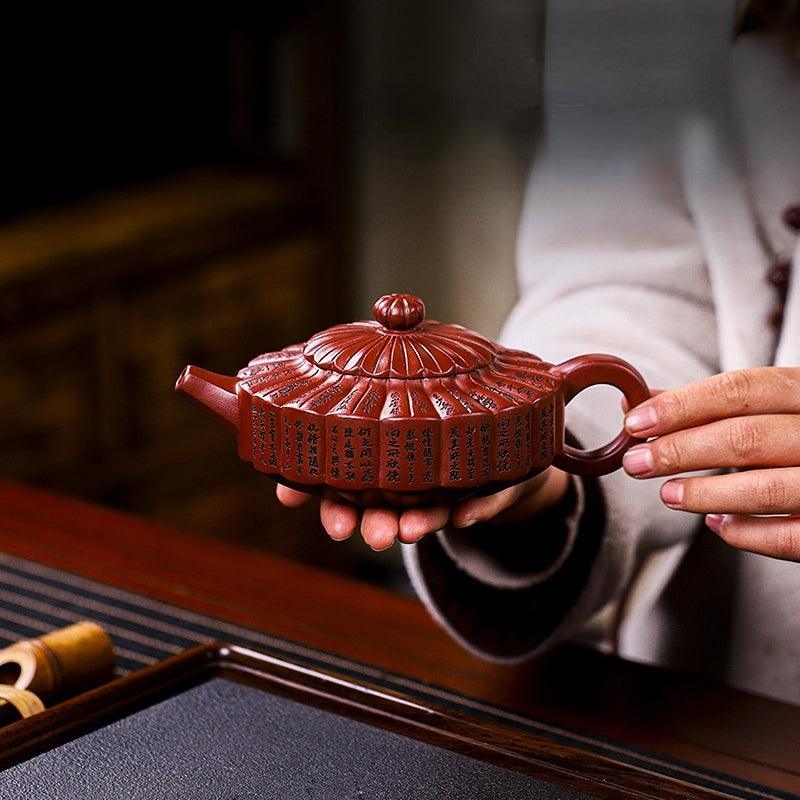 Full Handmade Yixing Zisha Teapot [Lanting Zhoupan] (Long Xue Sha - 320ml) - YIQIN TEA HOUSE | yiqinteahouse.com | >300ml, full handmade zisha teapot, new arrival, teapot, teaware