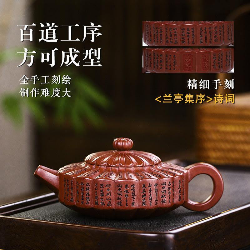 Full Handmade Yixing Zisha Teapot [Lanting Zhoupan] (Long Xue Sha - 320ml) - YIQIN TEA HOUSE | yiqinteahouse.com | >300ml, full handmade zisha teapot, new arrival, teapot, teaware