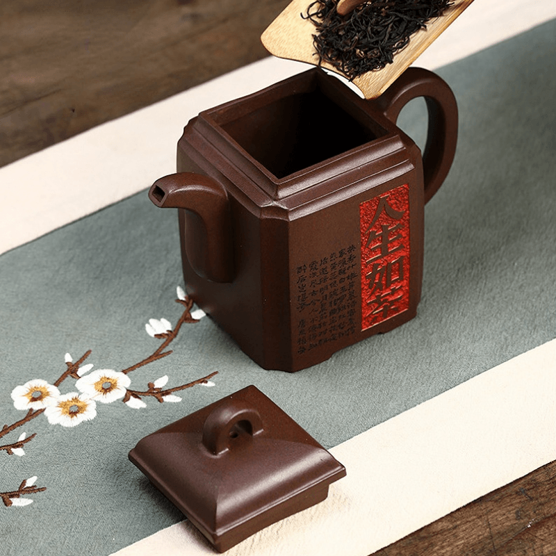 Full Handmade Yixing Zisha Teapot [Life Like Tea] (Hei Xing Sha - 320ml) - YIQIN TEA HOUSE | yiqinteahouse.com | >300ml, full handmade zisha teapot, new arrival, teapot, teaware