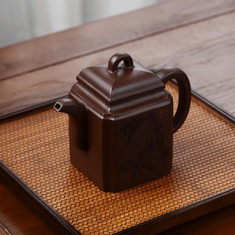 Full Handmade Yixing Zisha Teapot [Life Like Tea] (Hei Xing Sha - 320ml) - YIQIN TEA HOUSE | yiqinteahouse.com | >300ml, full handmade zisha teapot, new arrival, teapot, teaware