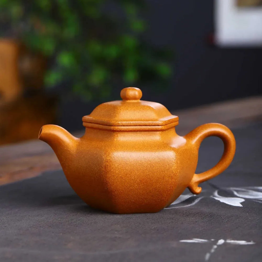 Full Handmade Yixing Zisha Teapot [Liufang Fanggu Pot] (Wucai Lao Duan Ni - 300ml) - YIQIN TEA HOUSE | yiqinteahouse.com | 200-300ml, full handmade zisha teapot, new arrival, teapot, teaware