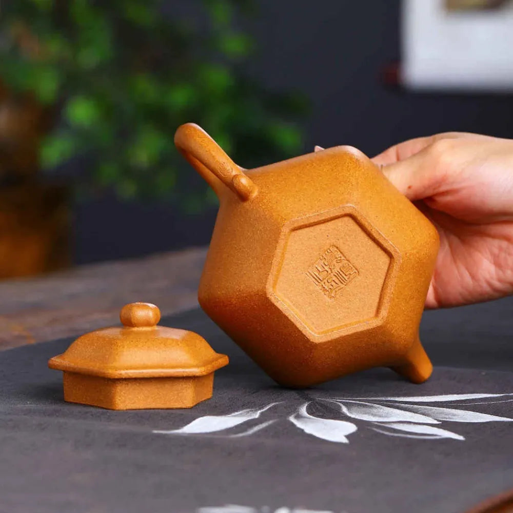 Full Handmade Yixing Zisha Teapot [Liufang Fanggu Pot] (Wucai Lao Duan Ni - 300ml) - YIQIN TEA HOUSE | yiqinteahouse.com | 200-300ml, full handmade zisha teapot, new arrival, teapot, teaware