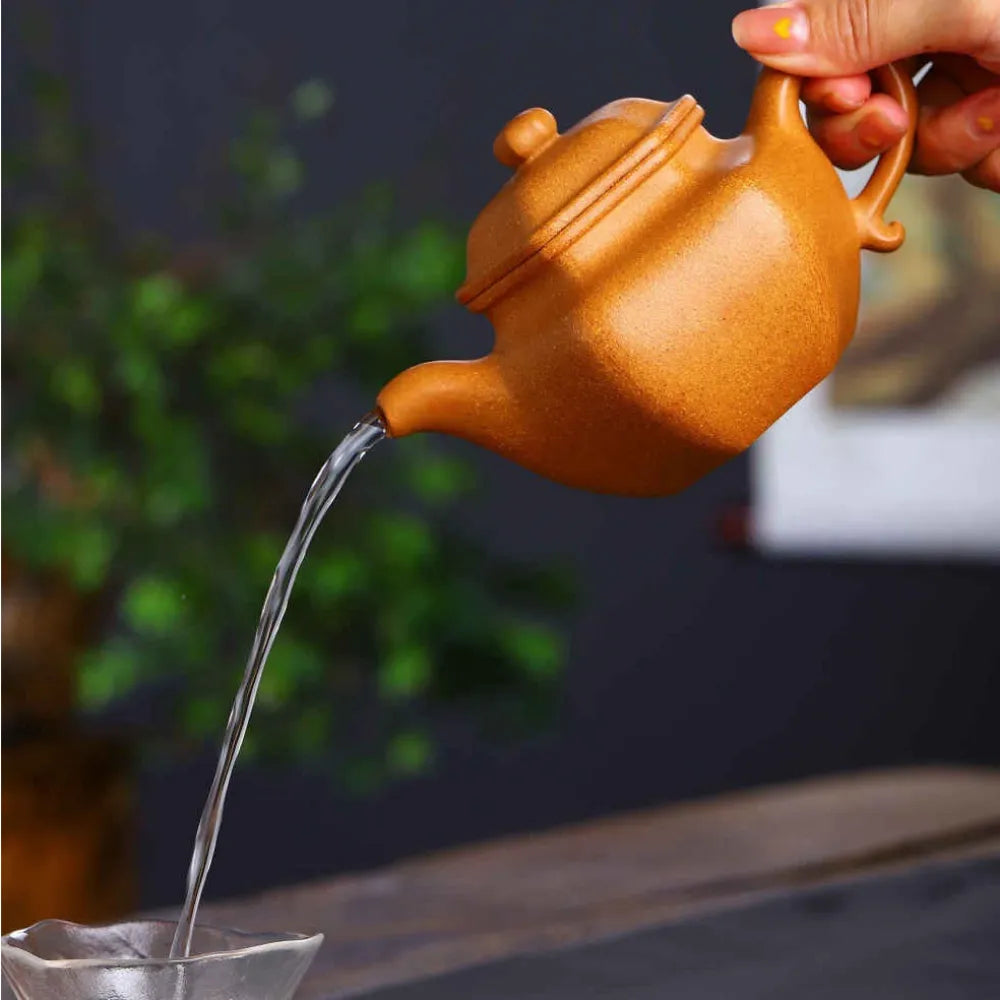 Full Handmade Yixing Zisha Teapot [Liufang Fanggu Pot] (Wucai Lao Duan Ni - 300ml) - YIQIN TEA HOUSE | yiqinteahouse.com | 200-300ml, full handmade zisha teapot, new arrival, teapot, teaware