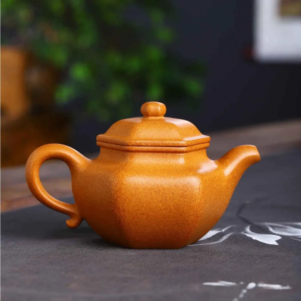 Full Handmade Yixing Zisha Teapot [Liufang Fanggu Pot] (Wucai Lao Duan Ni - 300ml) - YIQIN TEA HOUSE | yiqinteahouse.com | 200-300ml, full handmade zisha teapot, new arrival, teapot, teaware