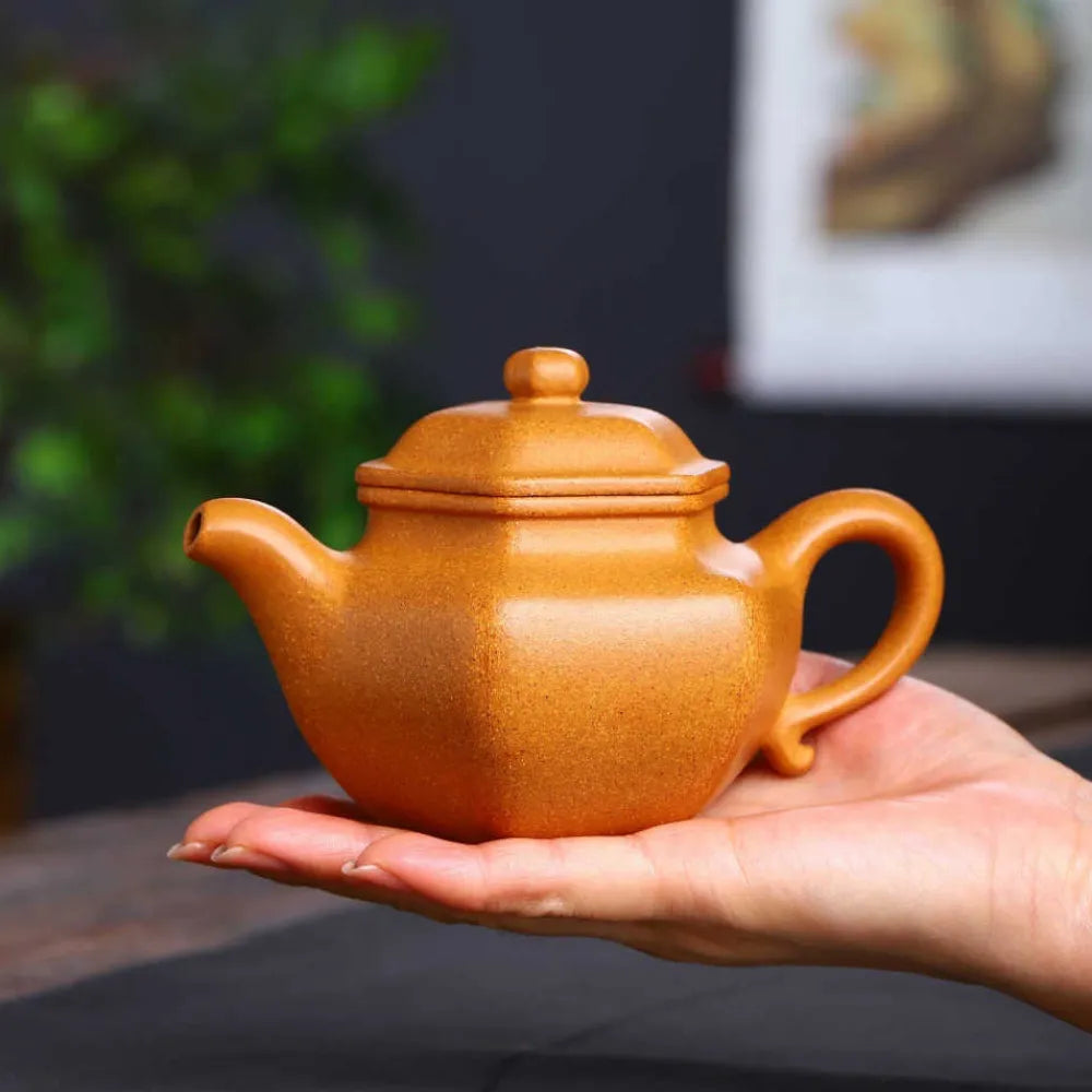 Full Handmade Yixing Zisha Teapot [Liufang Fanggu Pot] (Wucai Lao Duan Ni - 300ml) - YIQIN TEA HOUSE | yiqinteahouse.com | 200-300ml, full handmade zisha teapot, new arrival, teapot, teaware