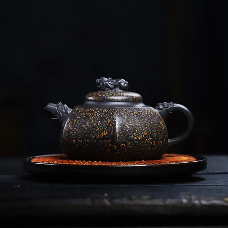 Full Handmade Yixing Zisha Teapot [Liufang Hei Bao] (Hei Jiao Ni - 310ml) - YIQIN TEA HOUSE | yiqinteahouse.com | >300ml, full handmade zisha teapot, new arrival, plain smooth, teapot, teaware