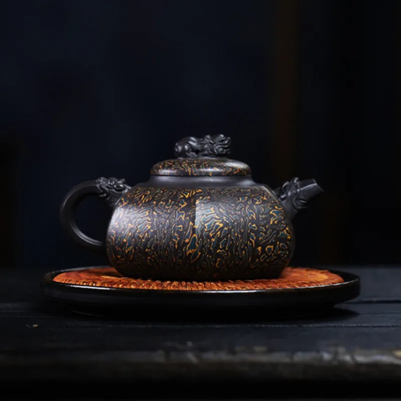 Full Handmade Yixing Zisha Teapot [Liufang Hei Bao] (Hei Jiao Ni - 310ml) - YIQIN TEA HOUSE | yiqinteahouse.com | >300ml, full handmade zisha teapot, new arrival, plain smooth, teapot, teaware