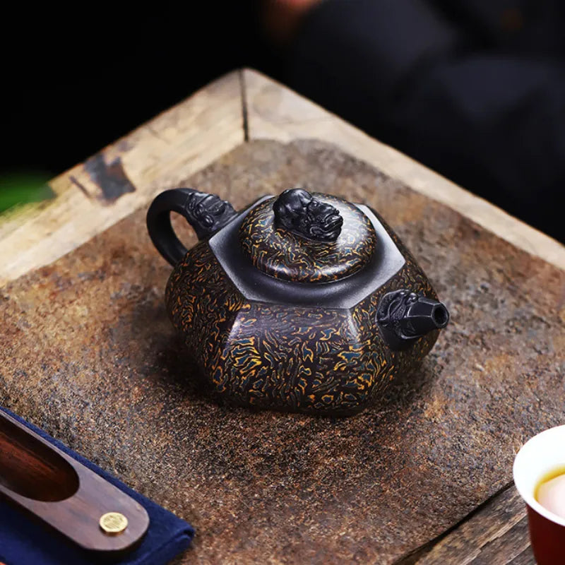 Full Handmade Yixing Zisha Teapot [Liufang Hei Bao] (Hei Jiao Ni - 310ml) - YIQIN TEA HOUSE | yiqinteahouse.com | >300ml, full handmade zisha teapot, new arrival, plain smooth, teapot, teaware