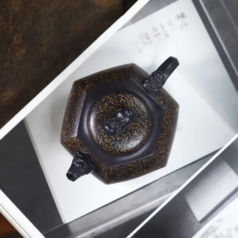 Full Handmade Yixing Zisha Teapot [Liufang Hei Bao] (Hei Jiao Ni - 310ml) - YIQIN TEA HOUSE | yiqinteahouse.com | >300ml, full handmade zisha teapot, new arrival, plain smooth, teapot, teaware