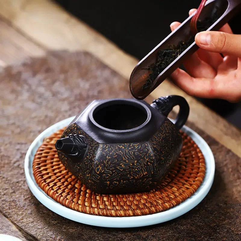 Full Handmade Yixing Zisha Teapot [Liufang Hei Bao] (Hei Jiao Ni - 310ml) - YIQIN TEA HOUSE | yiqinteahouse.com | >300ml, full handmade zisha teapot, new arrival, plain smooth, teapot, teaware