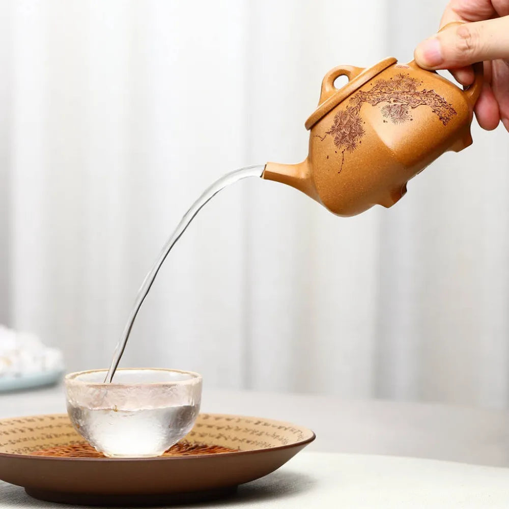 Full Handmade Yixing Zisha Teapot [Liufang Shi Piao Pot] (Wucai Lao Duan Ni - 260ml) - YIQIN TEA HOUSE | yiqinteahouse.com | 200-300ml, full handmade zisha teapot, new arrival, teapot, teaware