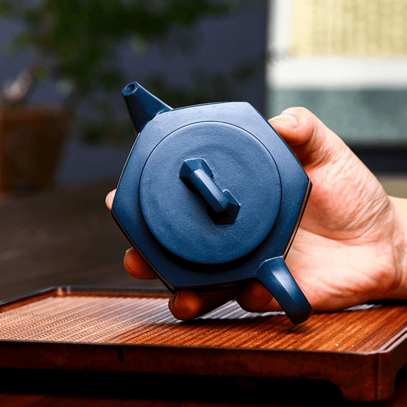 Full Handmade Yixing Zisha Teapot [Liufang Xin Lan] 1 Pot 5 Cups Set (Tian Qing Ni - 230ml) - YIQIN TEA HOUSE | yiqinteahouse.com | 200-300ml, full handmade zisha teapot, new arrival, teapot, teaware, teaware set