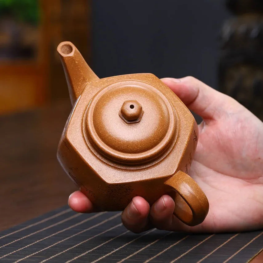 Full Handmade Yixing Zisha Teapot [Liufang Yun Zhong Pot] (Wucai Lao Duan Ni - 280ml) - YIQIN TEA HOUSE | yiqinteahouse.com | 200-300ml, full handmade zisha teapot, new arrival, teapot, teaware