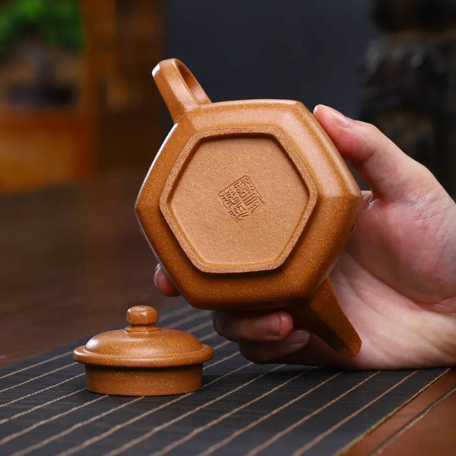 Full Handmade Yixing Zisha Teapot [Liufang Yun Zhong Pot] (Wucai Lao Duan Ni - 280ml) - YIQIN TEA HOUSE | yiqinteahouse.com | 200-300ml, full handmade zisha teapot, new arrival, teapot, teaware