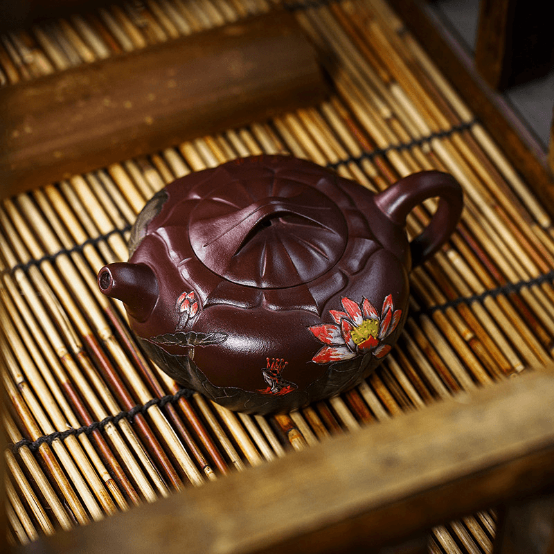 Full Handmade Yixing Zisha Teapot [Lotus Pond] (Zi Jia Ni - 200ml) - YIQIN TEA HOUSE | yiqinteahouse.com | 200-300ml, full handmade zisha teapot, new arrival, teapot, teaware