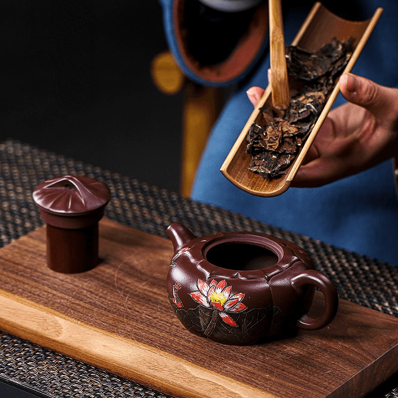 Full Handmade Yixing Zisha Teapot [Lotus Pond] (Zi Jia Ni - 200ml) - YIQIN TEA HOUSE | yiqinteahouse.com | 200-300ml, full handmade zisha teapot, new arrival, teapot, teaware