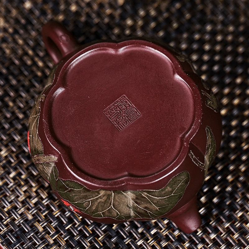 Full Handmade Yixing Zisha Teapot [Lotus Pond] (Zi Jia Ni - 200ml) - YIQIN TEA HOUSE | yiqinteahouse.com | 200-300ml, full handmade zisha teapot, new arrival, teapot, teaware