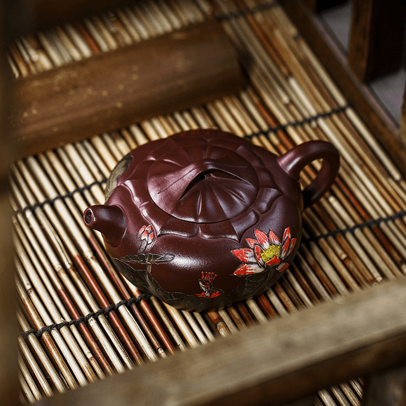 Full Handmade Yixing Zisha Teapot [Lotus Pond] (Zi Jia Ni - 200ml) - YIQIN TEA HOUSE | yiqinteahouse.com | 200-300ml, full handmade zisha teapot, new arrival, teapot, teaware