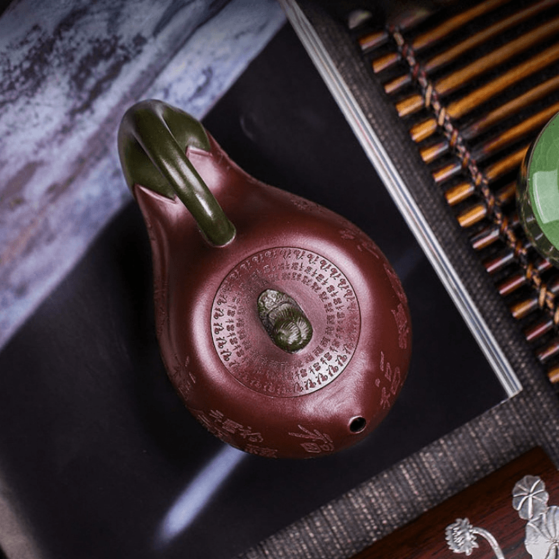 Full Handmade Yixing Zisha Teapot [Lucky Eggplant] (Zi Jia Ni - 320ml) - YIQIN TEA HOUSE | yiqinteahouse.com | 200-300ml, full handmade zisha teapot, new arrival, teapot, teaware