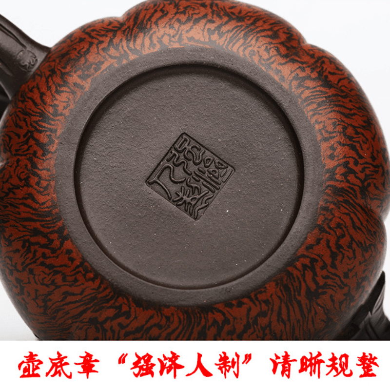 Full Handmade Yixing Zisha Teapot [Luxury Pumpkin] (Jiao Ni - 350ml) - YIQIN TEA HOUSE | yiqinteahouse.com | >300ml, full handmade zisha teapot, new arrival, teapot, teaware