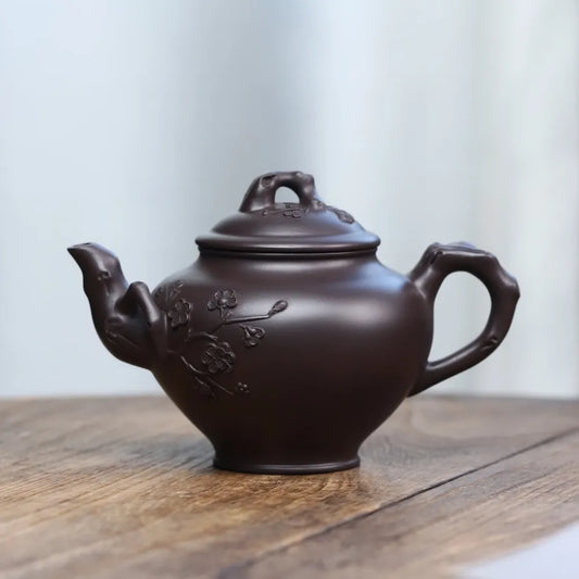 Full Handmade Yixing Zisha Teapot [Mei Bao Chun Pot] (Zi Ni - 370ml) - YIQIN TEA HOUSE | yiqinteahouse.com | >300ml, full handmade zisha teapot, new arrival, plain smooth, teapot, teaware