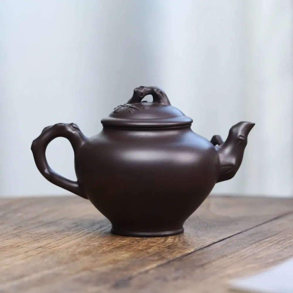 Full Handmade Yixing Zisha Teapot [Mei Bao Chun Pot] (Zi Ni - 370ml) - YIQIN TEA HOUSE | yiqinteahouse.com | >300ml, full handmade zisha teapot, new arrival, plain smooth, teapot, teaware