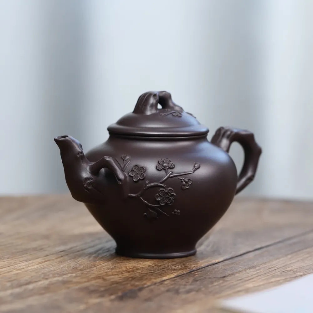 Full Handmade Yixing Zisha Teapot [Mei Bao Chun Pot] (Zi Ni - 370ml) - YIQIN TEA HOUSE | yiqinteahouse.com | >300ml, full handmade zisha teapot, new arrival, plain smooth, teapot, teaware