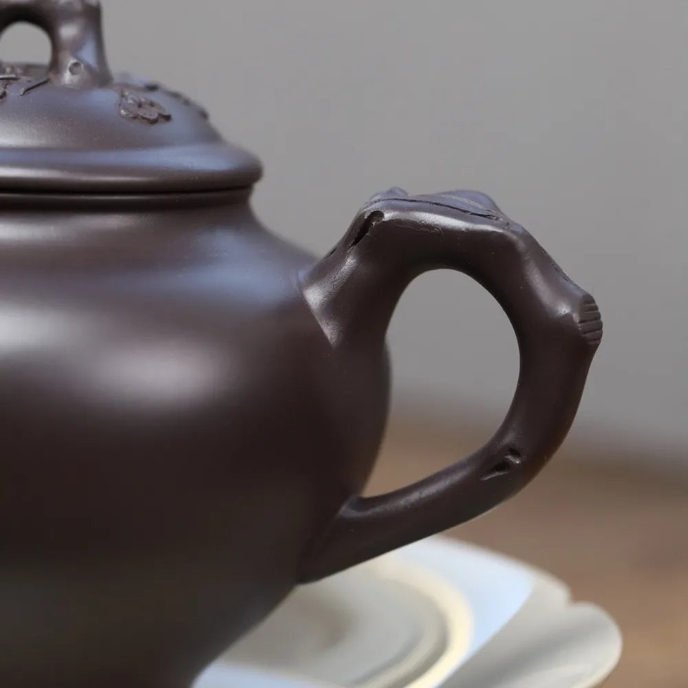 Full Handmade Yixing Zisha Teapot [Mei Bao Chun Pot] (Zi Ni - 370ml) - YIQIN TEA HOUSE | yiqinteahouse.com | >300ml, full handmade zisha teapot, new arrival, plain smooth, teapot, teaware