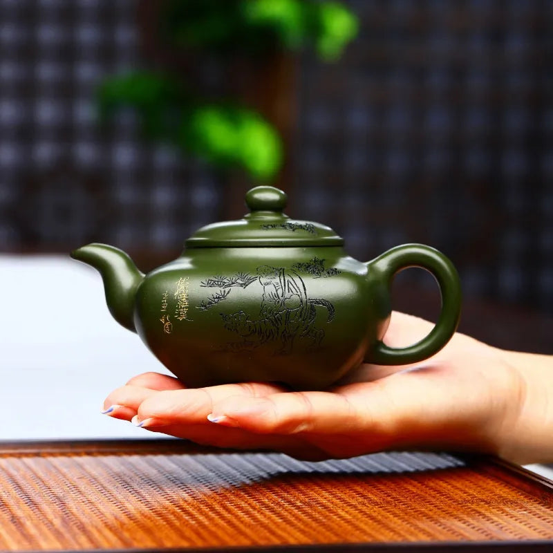 Full Handmade Yixing Zisha Teapot [Nande Hutu] (Douqing Sha - 200ml) - YIQIN TEA HOUSE | yiqinteahouse.com | 200-300ml, full handmade zisha teapot, new arrival, teapot, teaware