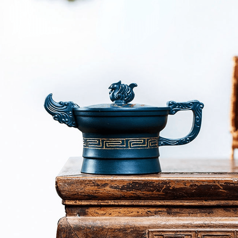 Full Handmade Yixing Zisha Teapot [Phoenix] (Sumatran Green - 320ml) - YIQIN TEA HOUSE | yiqinteahouse.com | >300ml, full handmade zisha teapot, new arrival, teapot, teaware