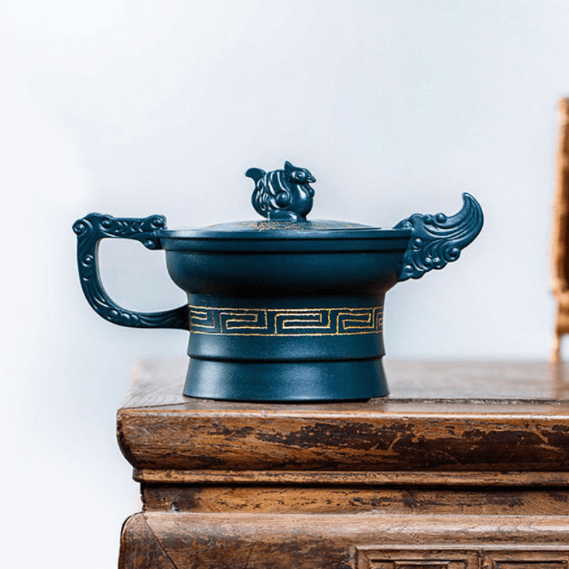 Full Handmade Yixing Zisha Teapot [Phoenix] (Sumatran Green - 320ml) - YIQIN TEA HOUSE | yiqinteahouse.com | >300ml, autopostr_instagram_69921, full handmade zisha teapot, new arrival, teapot, teaware